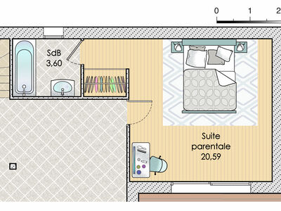 Plan habillé Zoom - maison - Une maison élégante et contemporaine en Haute-Normandie