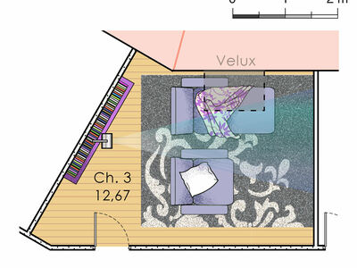 Plan habillé Zoom - maison - Une maison à la personnalité affirmée
