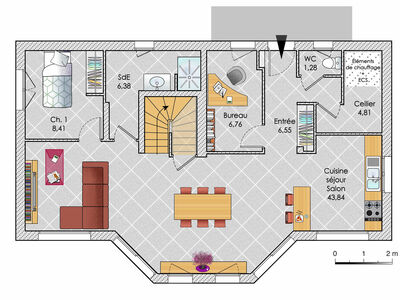 Plan habillé Rdc - maison - Une maison en Savoie