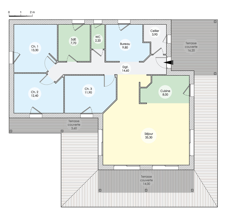 Plan maison vide - Une maison en bois totalement fabriquée en usine