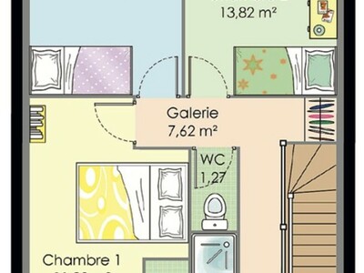 Plan habillé Etage - maison - Maison à étage