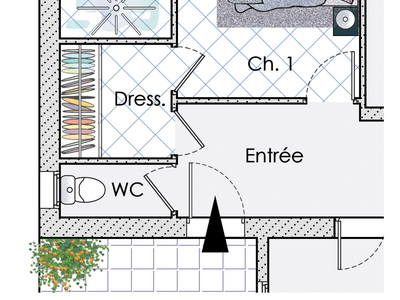 Plan habillé Zoom - maison - Une maison à l'esthétique recherchée