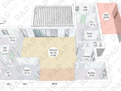 Plan habillé Rdc - maison - Une maison pour vivre au rythme du Sud-Ouest