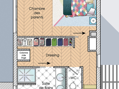 Plan habillé Zoom - maison - Une maison en bois