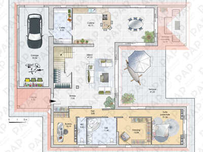 Plan habillé Rdc - maison - Une maison parmi les oliviers
