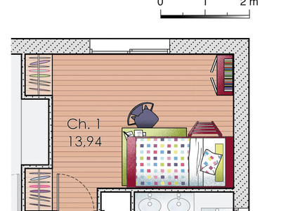 Plan habillé Zoom - maison - Un vaste plain-pied original