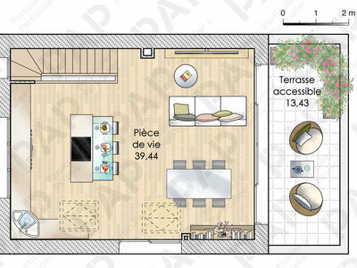 Plan habillé Etage - maison - Une maison à leur image