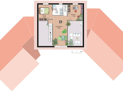 Plan habillé Etage - maison - Vaste demeure