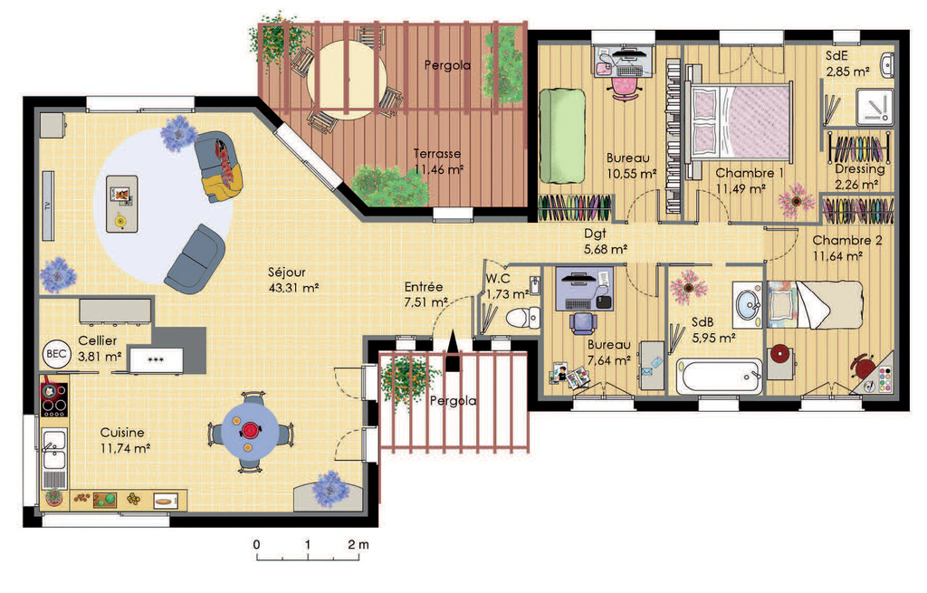 TUTO ✏️ Dessiner un plan de maison à la règle à l'échelle 1/100°, 🏡maison  BBC Bioclimatique☀️🌳☁️❄️ 