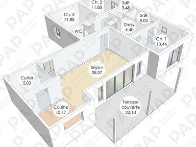Plan habillé Zoom - maison - Une maison pour célébrer l'art de vivre sous les tropiques