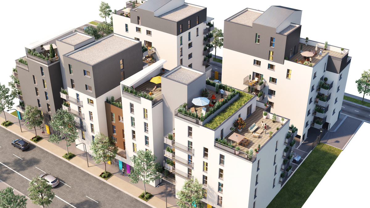 L'architecture urbaine du programme déploie de belle terrasses en attique