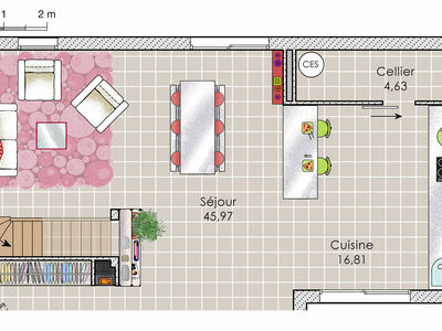 Plan habillé Zoom - maison - Construction contemporaine en bois