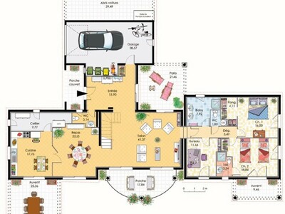 Plan habillé Rdc - maison - Maison BBC 3