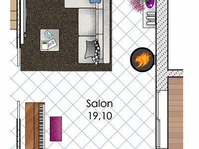 Plan habillé Zoom - maison - Une maison lumineuse dans le Gard