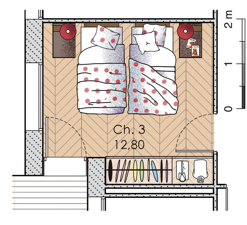Plan maison meublé - Une maison bois design sur mesure
