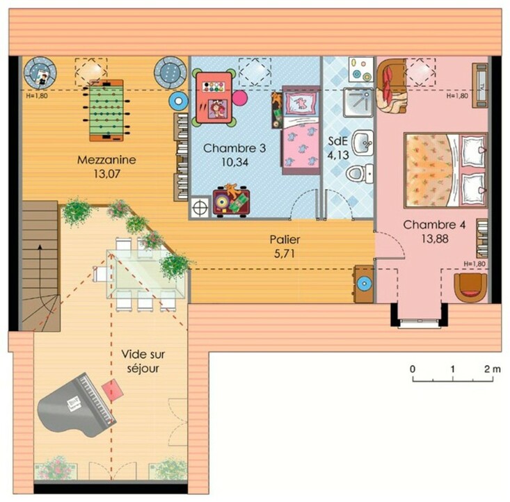 Plan maison meublé - Maison familiale 1