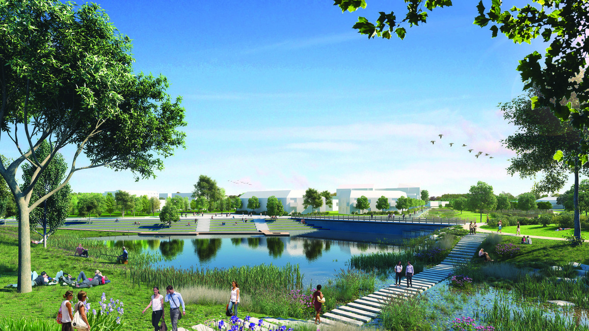 Woodi, quartier à énergie positive, se situe à l'orée d'une forêt de 13 hectares.