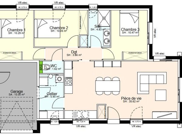Maison 83&nbsp;m² à construire Sainte-Néomaye (79260)