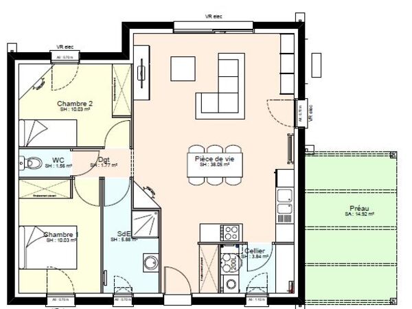Maison 71&nbsp;m² à construire Prahecq (79230)