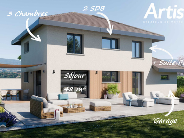 Maison 130&nbsp;m² à construire Saint-Jean-de-Gonville (01630)