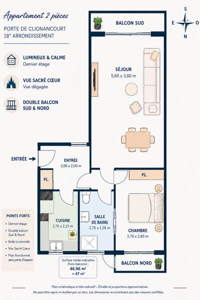Vente appartement 2 pièces Paris 18e