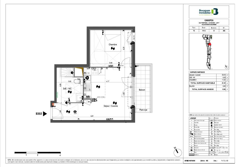 Appartement a louer bois-colombes - 2 pièce(s) - 41.3 m2 - Surfyn