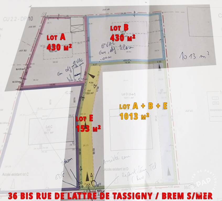 Vente terrain 1.013 m² Brem-Sur-Mer (85470)
