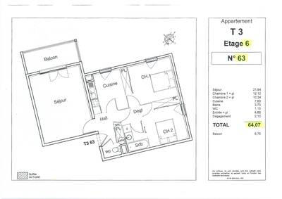 Location appartement 3 pièces Lyon 8e