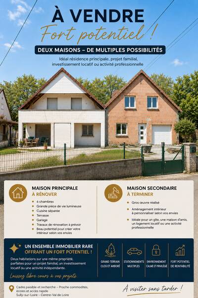 Vente maison 6 pièces Sully-sur-Loire (45600)