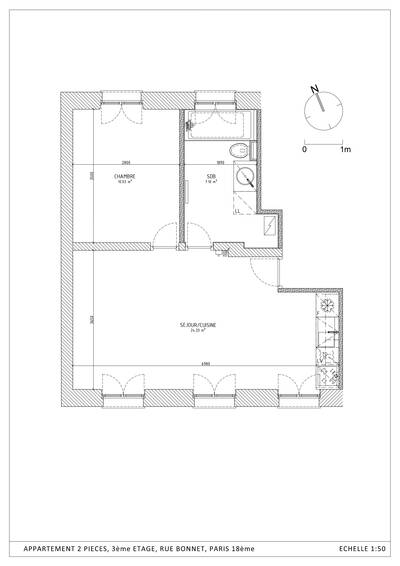 Vente appartement 2 pièces Paris 18e