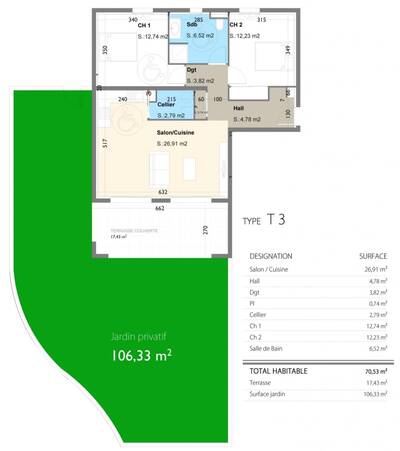 Vente appartement 3 pièces Santa-Lucia-di-Moriani (20230)