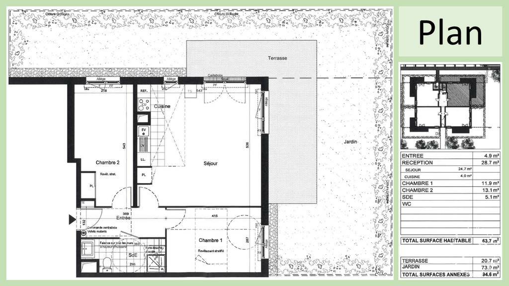 Appartement a louer nanterre - 3 pièce(s) - 63 m2 - Surfyn