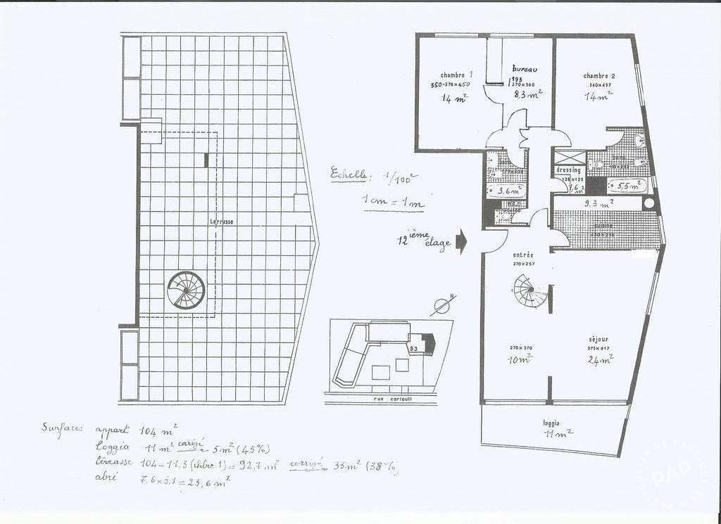 Appartement a louer  - 4 pièce(s) - 144 m2 - Surfyn