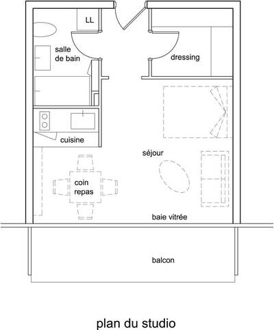 Location appartement studio Paris 13e