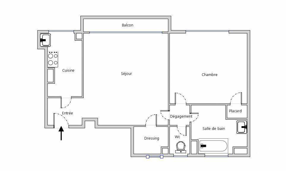 Appartement a louer paris-16e-arrondissement - 2 pièce(s) - 52 m2 - Surfyn