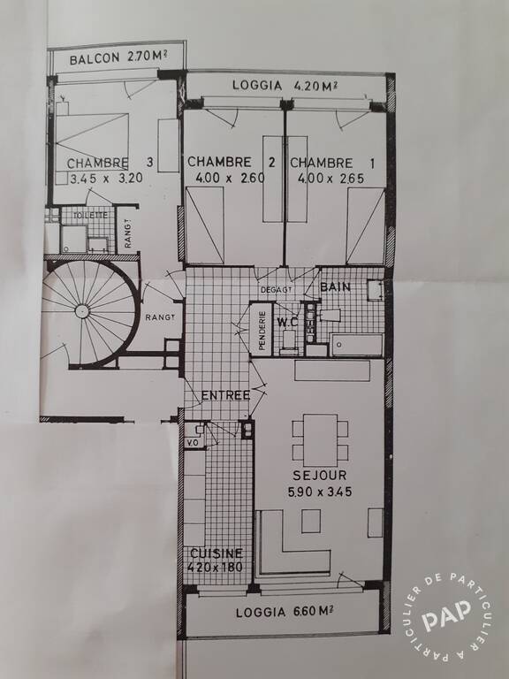 Appartement a louer paris-19e-arrondissement - 4 pièce(s) - 82 m2 - Surfyn