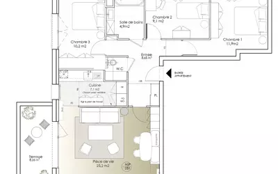 Appartement 4 pièces 80 m² · à Rennes · 80 m² · 355 000 €