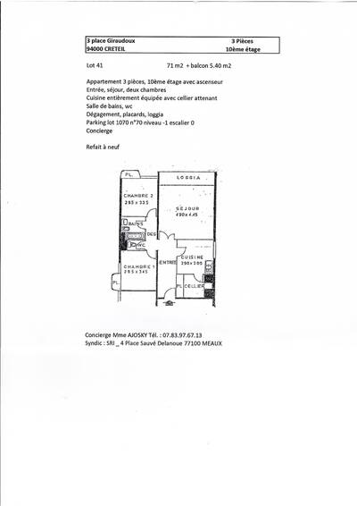 Vente appartement 3 pièces Créteil (94000)