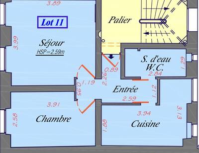 Location appartement 2 pièces Paris 20e