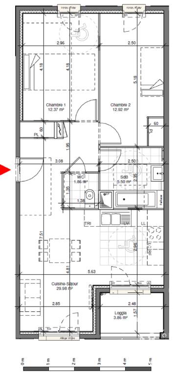 Appartement 3 pièces 63 m²