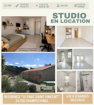 Location appartement studio Périgueux (24000)