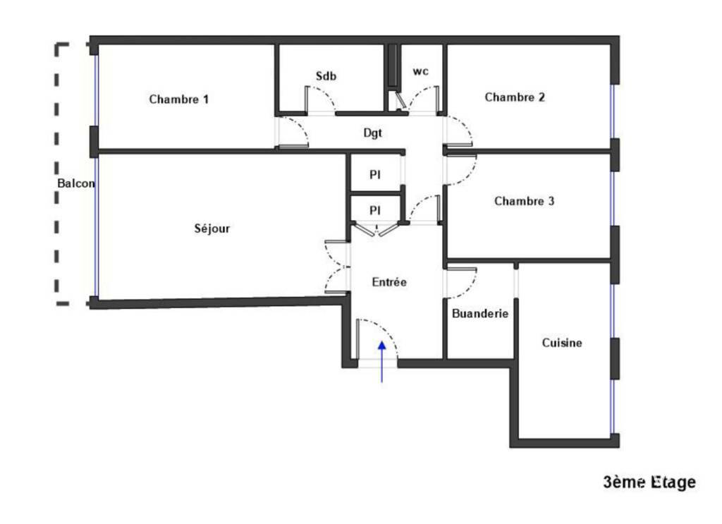 Appartement a vendre  - 4 pièce(s) - 87 m2 - Surfyn