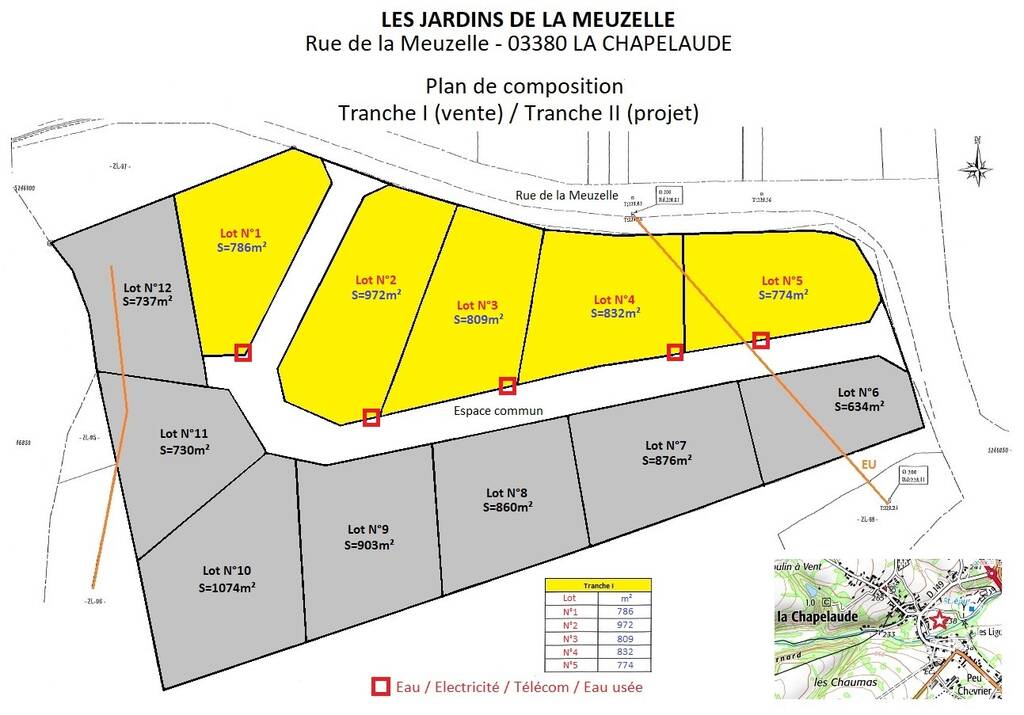 Vente terrain 786 m² La Chapelaude (03380)