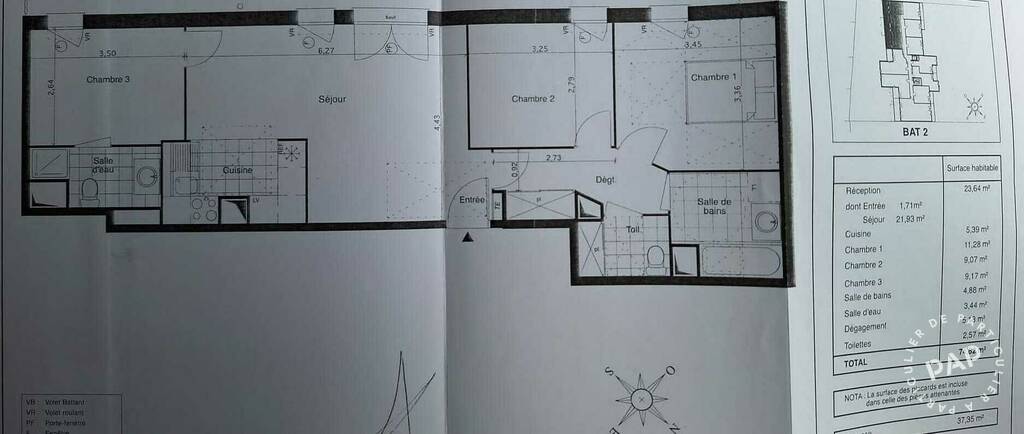 Appartement a louer persan - 4 pièce(s) - 75 m2 - Surfyn