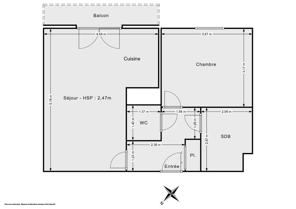 Vente Appartement Vendin-Le-Vieil-2Km Lens- 5M² Balcon- 47&nbsp;m² 70.000&nbsp;&euro;