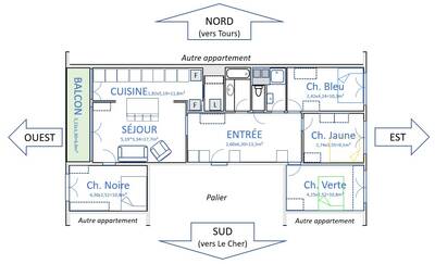 Location chambre en colocation 5 pièces Tours (37)