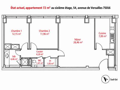 Vente appartement 3 pièces Paris 16e