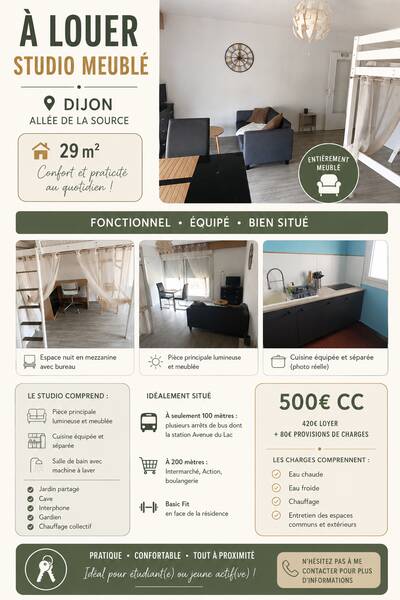 Location appartement studio Dijon (21000)