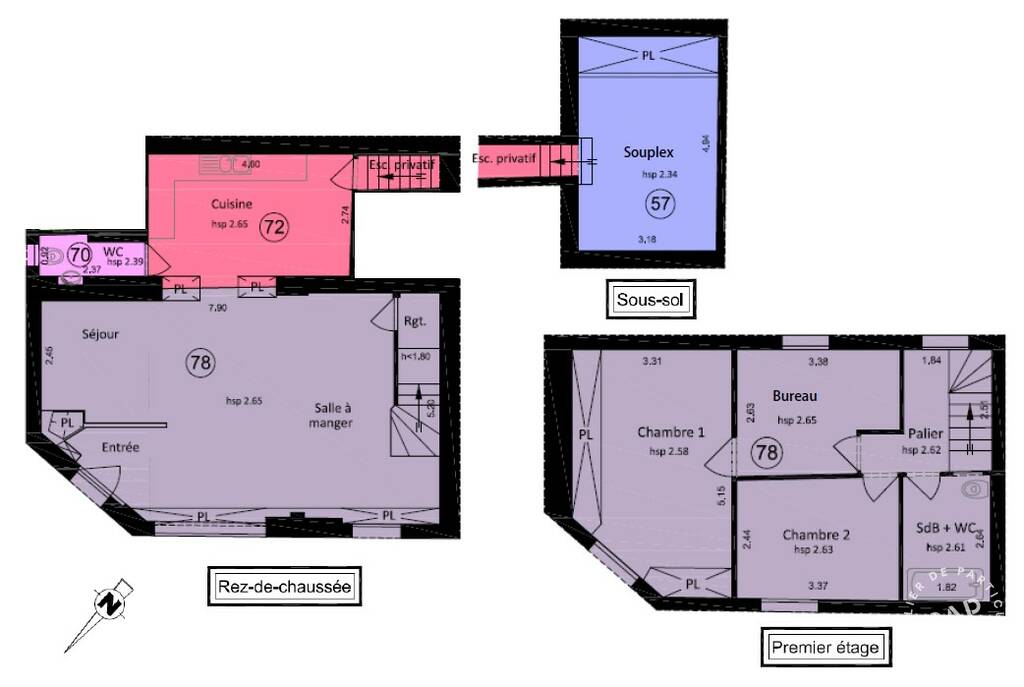 Appartement a louer clichy - 5 pièce(s) - 110 m2 - Surfyn