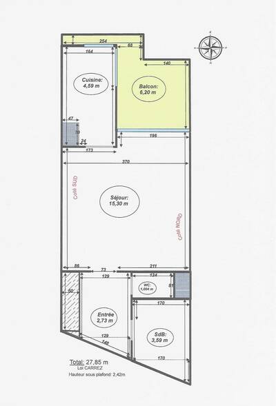 Vente appartement studio Paris 20e